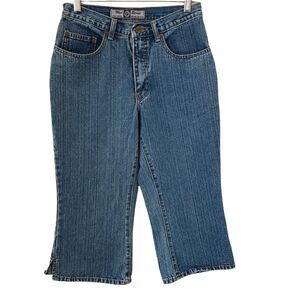 Vintage West Street Capris Womens Size 31 Textured Dark Medium Wash